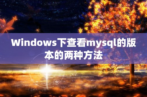 Windows下查看mysql的版本的两种方法