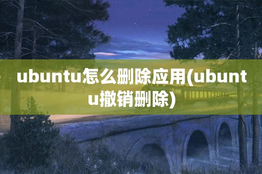 ubuntu怎么删除应用(ubuntu撤销删除)